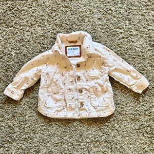 Old Navy Pale Pink Floral Print Jean Jacket for Kids